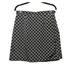 LizGolf Skort Liz Claiborne‎ Black White Diamond Grid Golf Skirt Size 10